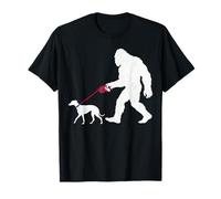 Bigfoot rétro Chien promeneur lévrier drôle Sasquatch T-Shirt