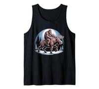 Bigfoot Riding a Moose Drôle Sasquatch Cryptozoology Débardeur