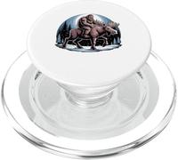 Bigfoot Riding a Moose Drôle Sasquatch Cryptozoology PopSockets PopGrip pour MagSafe