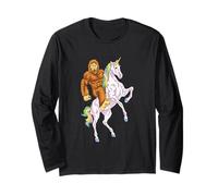Bigfoot Riding Unicorn Yeti Sasquatch Believe Cryptid Manche Longue
