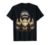 Bigfoot Rock on Sasquatch Heavy Metal Rocker Vibes T-Shirt