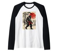 Bigfoot Samurai Warrior Anime Art Japonais Samouraï Bigfoot Manche Raglan