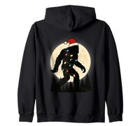 Bigfoot Santa Christmas Tree Lights Funny Xmas Sweat à Capuche