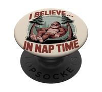 Bigfoot Sasquatch Camping Je Crois à l'heure de la Sieste en Plein air PopSockets PopGrip Adhésif