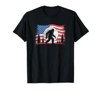 Bigfoot Sasquatch Drapeau Américain Patriotique Nature T-Shirt