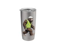 Bigfoot Sasquatch Gilet de sécurité pour ouvrier de construction Gobelet isotherme en acier inoxydable double paroi
