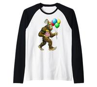 Bigfoot Sasquatch It's My Birthday Party Cake Ballons Chapeau Manche Raglan
