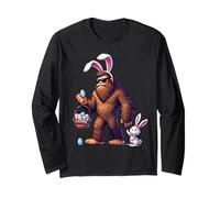 Bigfoot Sasquatch Lapin Œufs de Pâques Rétro Hommes Garçons Enfants Mignon Manche Longue