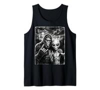 Bigfoot Sasquatch Selfie Rock sur UFO Funny Débardeur