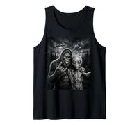 Bigfoot Sasquatch Selfie Rock sur UFO Funny Débardeur