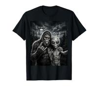 Bigfoot Sasquatch Selfie Rock sur UFO Funny T-Shirt