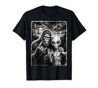 Bigfoot Sasquatch Selfie Rock sur UFO Funny T-Shirt