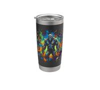 Bigfoot Sasquatch Splatter Art Mythique Forest Creature Gobelet isotherme en acier inoxydable double paroi