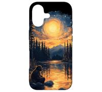 Bigfoot Sasquatch Van Gogh Art de la forêt Nocturne étoilée Coque pour iPhone 17