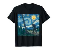 Bigfoot se promène à travers la nuit étoilée de la montagne T-Shirt