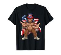 Bigfoot Six Seven 6 7 Sasquatch 4 Juillet Hands Meme T-Shirt