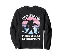 Bigfoot Ski Hide & Ski Champion Invaincu Rétro Sweatshirt