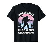 Bigfoot Ski Hide & Ski Champion Invaincu Rétro T-Shirt