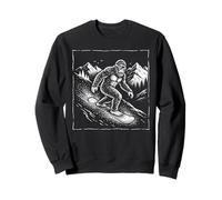 Bigfoot Snowboarder Sasquatch Carves The Powder Sweatshirt