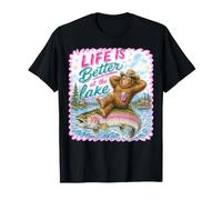 Bigfoot Summer Lake, Camping, pêche à la Truite, Poisson, Sasquatch T-Shirt