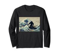 Bigfoot Surfing Great Wave au Large de Kanagawa Manche Longue