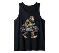 Bigfoot Transportant Une Moto rétro drôle Sasquatch Rider Débardeur