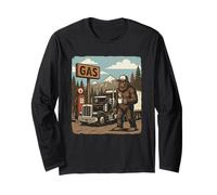 Bigfoot Trucker Retro Sasquatch Road Legend Manche Longue