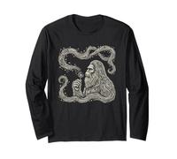 Bigfoot Tshirt Vintage Sasquatch Yeti Rétro Nature Boho Manche Longue