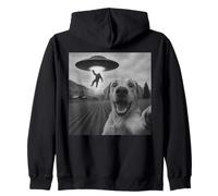 Bigfoot UFO Abduction Chien Selfie - Funny Alien Sci FI Sweat à Capuche