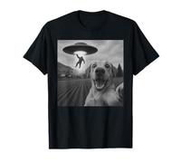 Bigfoot UFO Abduction Chien Selfie - Funny Alien Sci FI T-Shirt