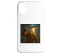 Bigfoot UFO Selfie avec Invasion drôle Alien Ape Art Novelty Coque pour iPhone 16 Plus