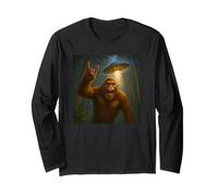 Bigfoot UFO Selfie avec Invasion drôle Alien Ape Art Novelty Manche Longue