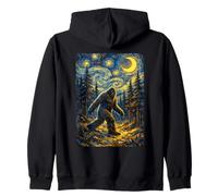 Bigfoot Van Gogh Rencontre dans la forêt inspirée de la Nuit étoilée Sweat à Capuche