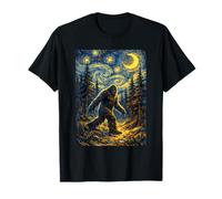 Bigfoot Van Gogh Rencontre dans la forêt inspirée de la Nuit étoilée T-Shirt