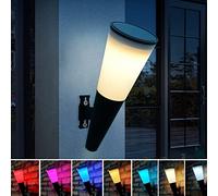 BIGFOX Torche Lampe Solaire 2 pack LED Extérieure Intérieure Lumière Solaire Exterieure IP65 Etanche Murale Torche Solaire Lampe avec Lumière Colorée pour Jardin Murs Patio Decoration