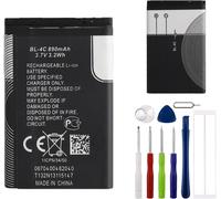 BiGFP800AC Batterie de rechange,860 mAh/3,7 V,compatible avec BRONDI Amico Grande 2 LCD & BRONDI Contender & BRONDI Amico Grande équivalent à BL-4C/6133 6136 6260 6300 avec outils