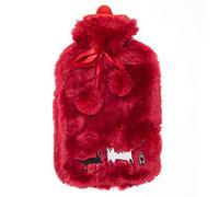 Biggdesign Bouillotte Eau Chaude en Peluche avec Housse, Sac d’Eau Chaude avec Peluche, Coussin Chauffant d’Hiver, Bouillotte Eau Chaude Lavable Pour Crampes et Pieds, 2 L (Bordeaux Chats)