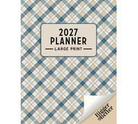 Bigger & Better 2027 Planner Large Print: Black & White Interior, Easy-to-Read 18-Point Font • Low Vision Friendly • Weekly & Monthly Calendar • ... Book • Organizer for Seniors • Plaid Edition