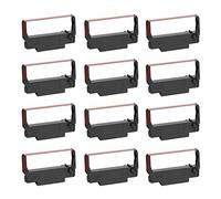 BIGGER Lot de 12 rubans encreurs ERC30 B/R compatibles avec Epson ERC-30 ERC 30 34 38 utilisés dans Epson TMU-220B/TM-300B, Samsung SPR-270/SRP-275, Bixolon SRP-275, SNBC BTP-M280A (noir et rouge)