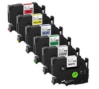 Bigger Remplacement de la bande d'étiquettes compatible pour la cassette Brother TZe-231 utilisée avec P-Touch PT-1000 PT-1010 PT-H101C GL-H105 PT-2030VP, 12 mm x 8 m, pack de 6 couleurs
