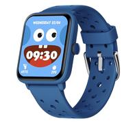 BIGGERFIVE Montre Connectée Enfant sans App, Montre Digitale Tactile Fille Garçon avec Podomètre, Fréquence du Pouls, Étanche 5 ATM, Moniteur de Sommeil, Réveil, Jeux pour Âgés 5-14, Bleu poreux