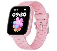 BIGGERFIVE Montre Enfant Connectée ou Non Connectée, 1,8" Smartwatch Podomètre, Cardiofrequencemètre, 30m Étanche, Moniteur de Sommeil, Jeux de Puzzle, 100+ Cadrans pour Filles Ados 5-16, Rose
