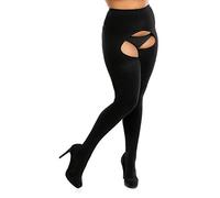 BIGGI BIG Ouvert 60 DENIER Ouvert-collants grandes tailles-noir-48-50