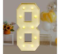 Biggittig Chiffre Lumineux Geant Numéros Lumineux LED Chiffre Anniversaire Lights Décoration 2000-3000K Chiffres Lumineux Lettres,Pour Graduation, Mariage, Fête d'anniversaire (8)