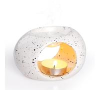 Bighan Brûleurs Parfumé Céramique Blanc et Noir, Brûleurs Huile Essentielle en Céramique Essentielle Diffuseur d'arômes Lampes à Parfum Essence Brûleur à Huile