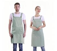 BIGHAS Tablier de style H Back avec poche pour femmes, hommes, grande taille réglable, confortable, cuisine, cuisine, maison, 14 couleurs (Gossamer Green)