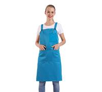 BIGHAS Tablier de style H Back avec poche pour femmes, hommes, grande taille réglable, confortable, cuisine, cuisine, maison, 14 couleurs (Bleu océan)