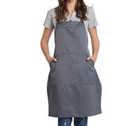 BIGHAS Tablier réglable avec poche, bandes extra longues pour homme et femme, 18 couleurs, pour cuisine, maison, restaurant, café, cuisine, pâtisserie, jardinage (Gris)