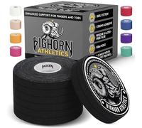 Bighorn Athletics Lot de 8 rouleaux de ruban adhésif pour doigt de Jiu-Jitsu, 0,7 cm x 13,7 m (noir)