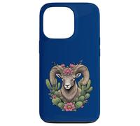 Bighorn du Colorado et Cactus en Forme de Coupe Bordeaux Coque pour iPhone 13 Pro
